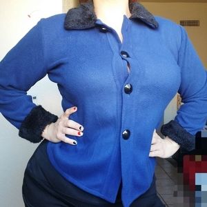 Vintage jacket with furr collar and sleeves